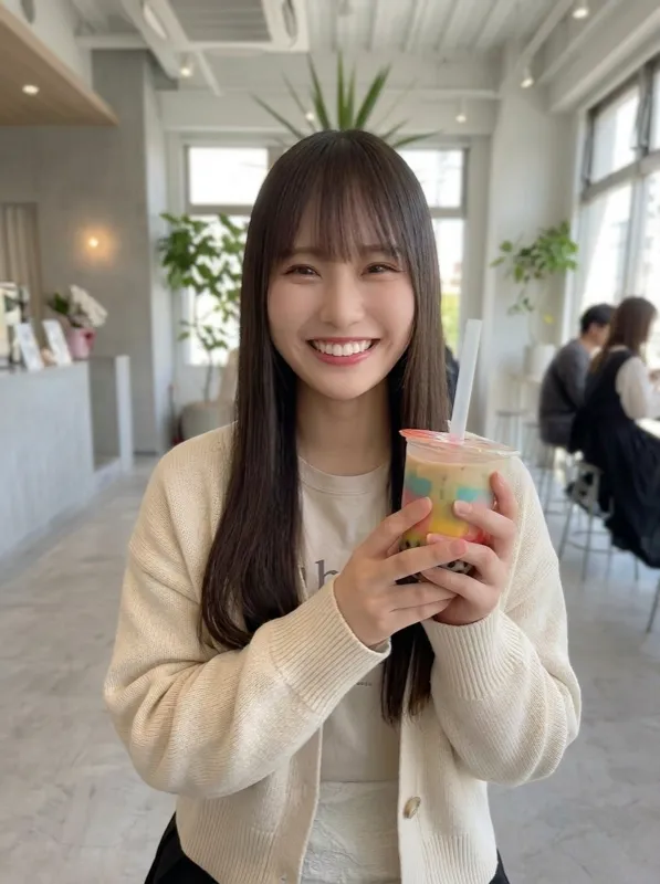 出勤前の鏡越しショット